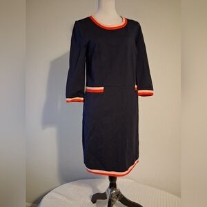 Navy Blue Ponte Knit Sheath Dress Size 10